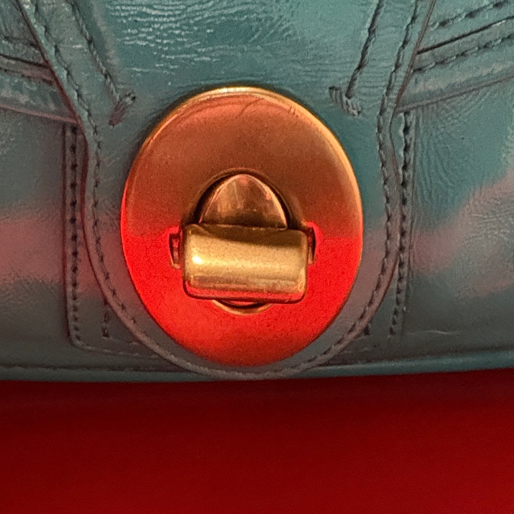Coach Legacy Francine Satchel and Kisslock Turnlock Wallet Patent Turquoise 2008 - Picture 5 of 17